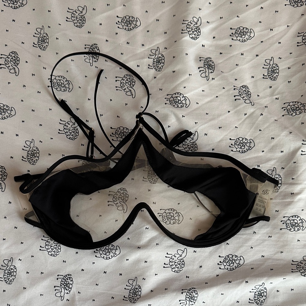 God Save Queen Black swim Bra